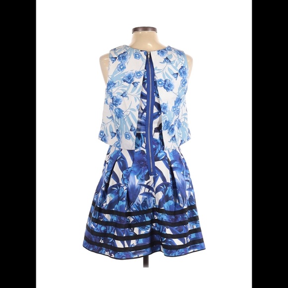 NWT ROMEO + JULIET COUTURE Sleeveless Floral Layered Dress L - Picture 6 of 8